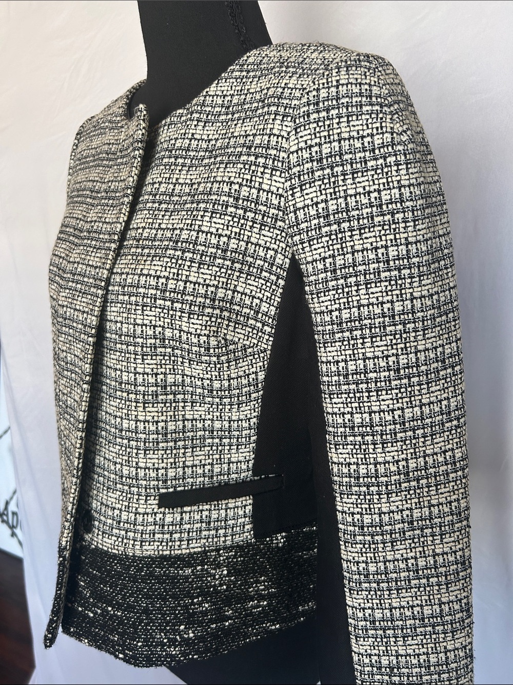 Banana Republic Black and White Tweed Blazer